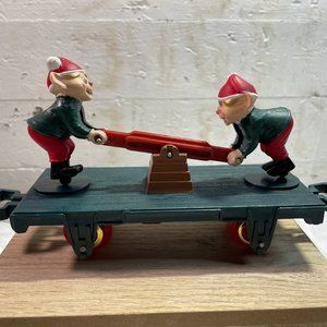 1993 Toy State Christmas Magic Train Sled Elves Car Move Back & Fourth